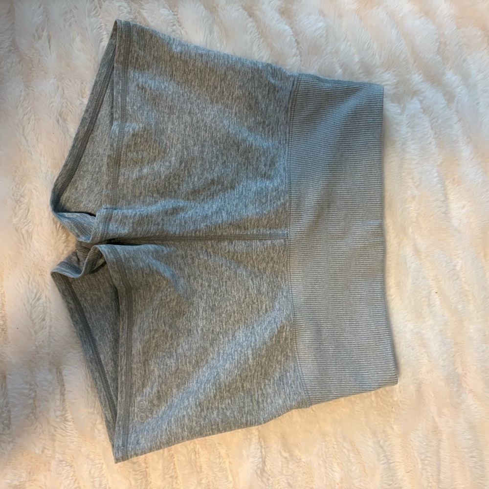 High-Waist Gray Women's Athletic Shorts